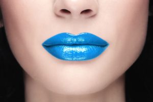 metallic blue lips