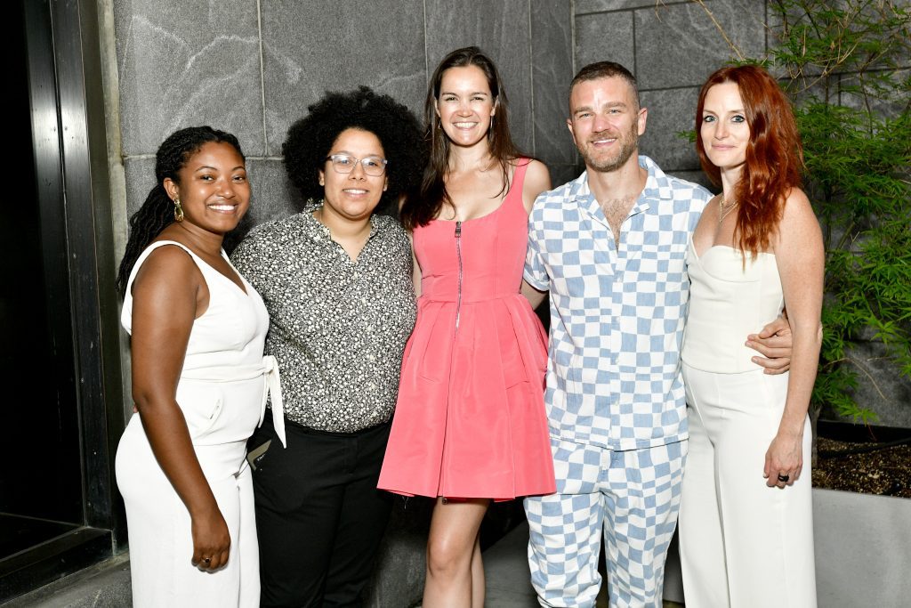 Mercedes de Guardiola (C) and guests attend Pride at the Frick: A Cheng-Harrell Midsummer Evening at Frick Madison on June 27, 2022 in New York City. (Photo by Eugene Gologursky/Getty Images for The Frick Collection)