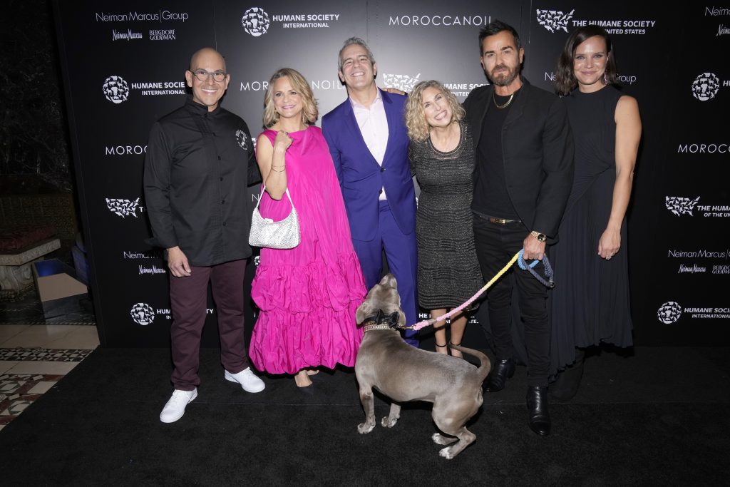 Chef Eddie Garza, from left, Amy Sedaris, Andy Cohen, Kitty Block