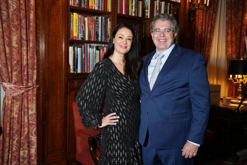 Tijana Ibrahimovic and Carl Bolch attend Lifeline New York For A Benefit Dinner At The Lotos Club