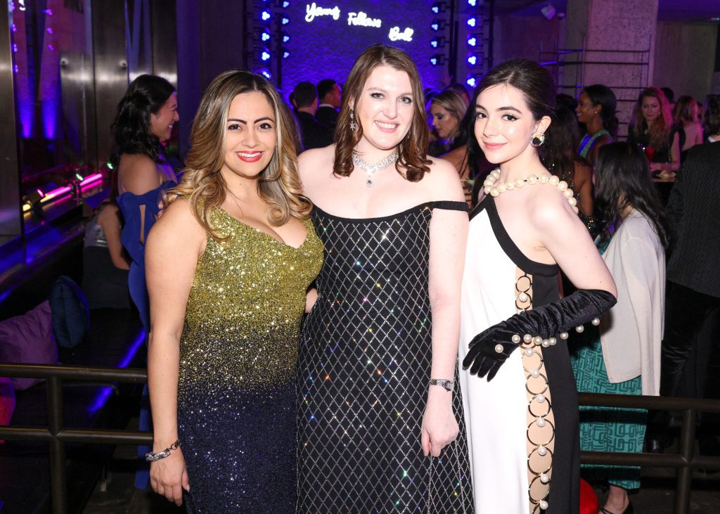  Erica Pishdadian, Casey Kohlberg, and Adrien Lesser. Photo: Matteo Prandoni/BFA.com Young Fellows Ball