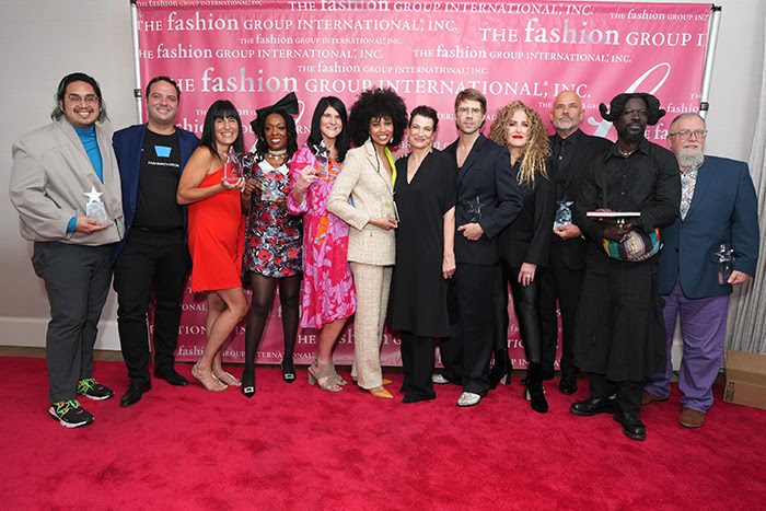 FGI Rising Star Award winners Bach Mai, Marcelo Guimarães, Jordana Guimarães, Autumn Adeigbo, Kimberly Carney, Marrisa Wilson, Maryanne Grisz, Teddy von Ranson, Diana Wilson, Michael Wilson, Burkindy and Chris Donovan attend the FGI Rising Star Awards 2023 at The Lighthouse, Pier 61 on May 08, 2023 in New York City. (Photo by Sean Zanni/Patrick McMullan via Getty Images)