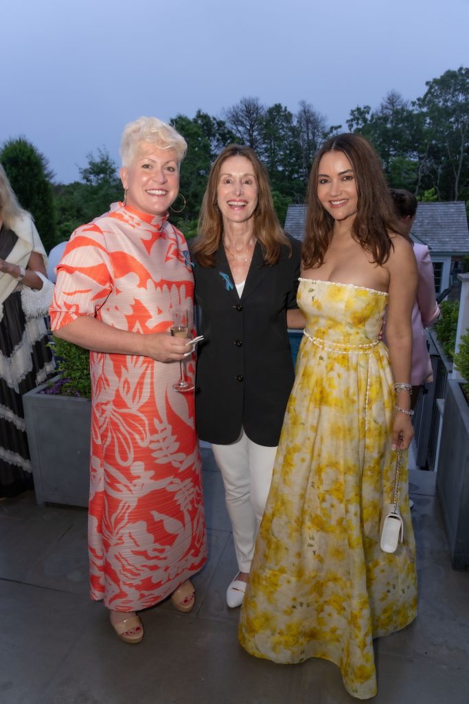 Guest, Jennifer Allsop and Luisa Diaz attend Evening With Diana Cochran for Francesco's Foundation in Water Mill