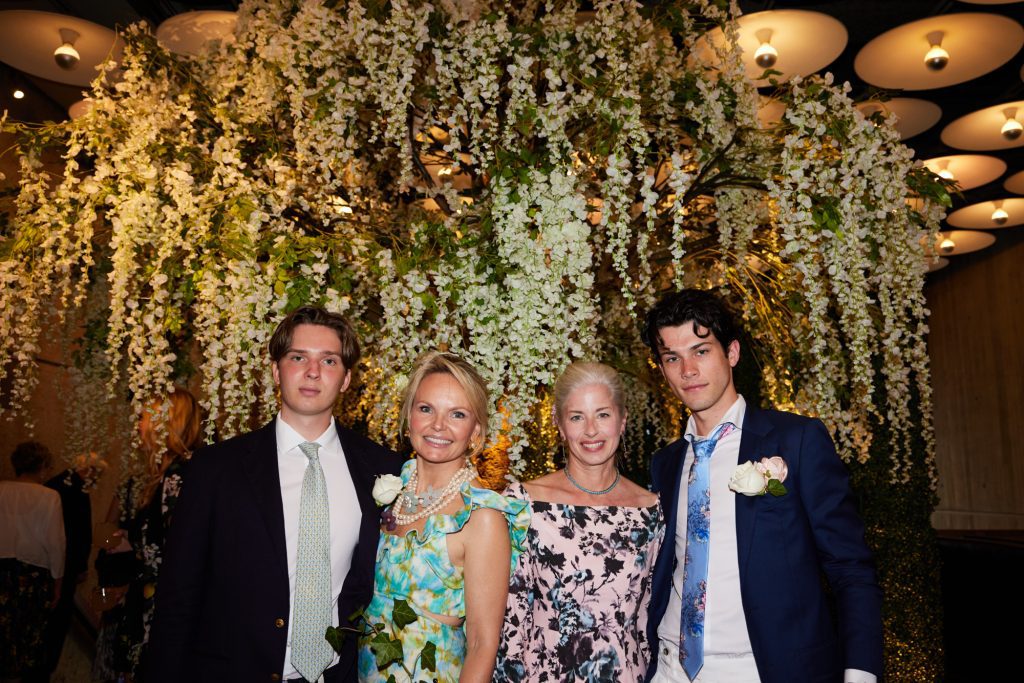 James McLennan, Monika McLennan, Loie DeVore, and Sean Crosby. Photo: George Koelle Frick Garden Party