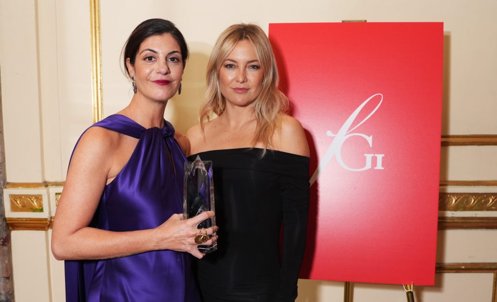 Maria Giulia Prezioso Maramotti and Kate Hudson attend the Fashion Group International's 40th Anniversary Night of Stars at The Plaza Hotel on October 15, 2024 in New York City. (Photo by Sean Zanni/Patrick McMullan via Getty Images)