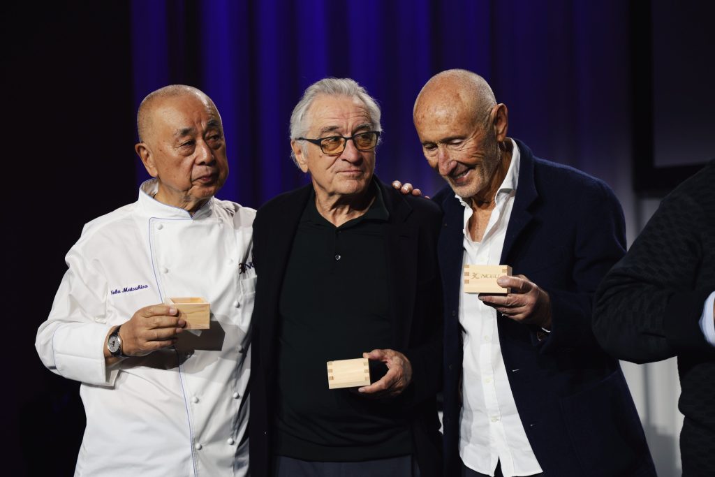 Chef Nobu Matsuhisa, Robert De Niro, and Meir Teper Nobu 30th Anniversary
