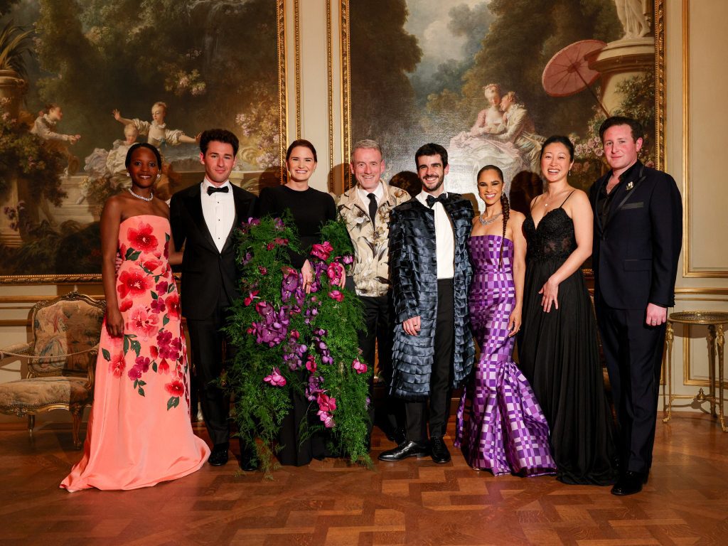 The 2025 Young Fellows Ball : Associate Curator of Decorative Arts Marie-Laure Buku Pongo, Daniel Goldstein, Young Fellows Steering Committee member Bailey Foote, Anna-Maria and Stephen Kellen Director Axel Rüger, Associate Curator Giulio Dalvit, Benefit Chair Misty Copeland, John Updike Curator Aimee Ng, and Young Fellows Steering Committee member Alexander Hankin; photo: Matteo Prandoni/BFA.com